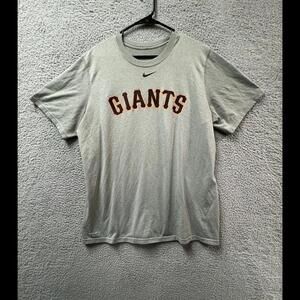 Nike MLB  Francisco Giants Mens Shirt L Gray Baseball Logo Graphic